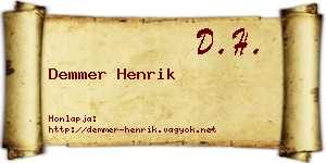 Demmer Henrik névjegykártya